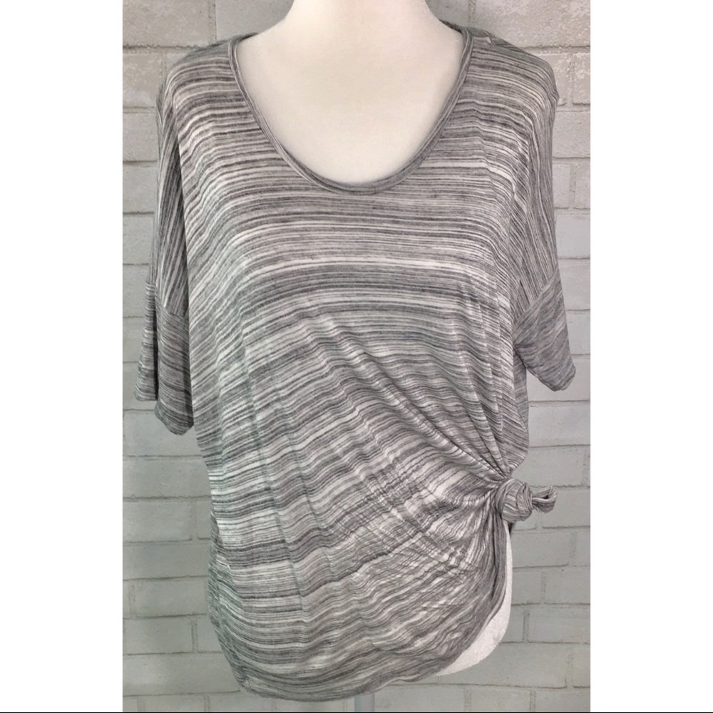 GAP Gray & White Oversized Striped Tee Size XS EUC - Picture 7 of 8